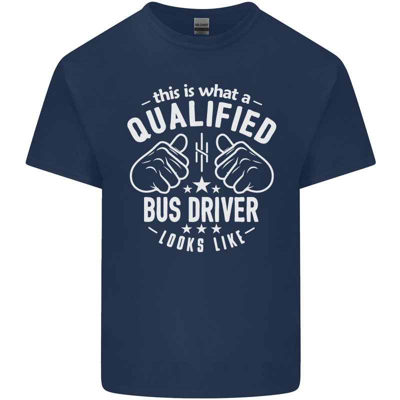 A Qualified Bus Driver Looks Like Mens Cotton T-Shirt Tee Top Navy Blue