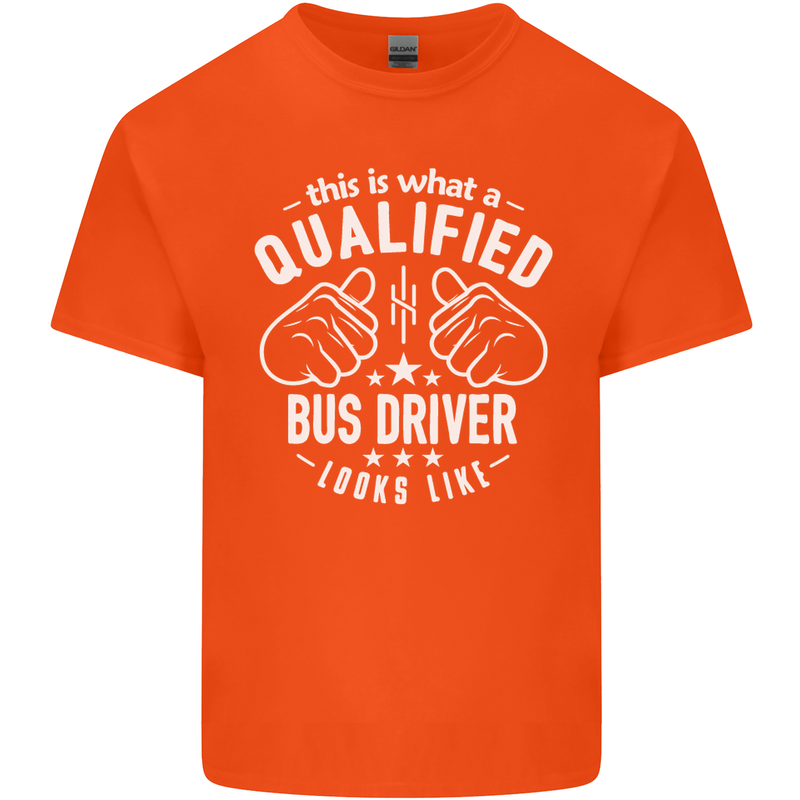 A Qualified Bus Driver Looks Like Mens Cotton T-Shirt Tee Top Orange