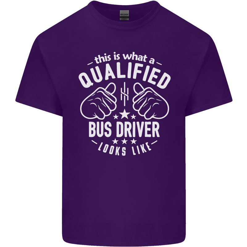 A Qualified Bus Driver Looks Like Mens Cotton T-Shirt Tee Top Purple