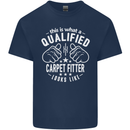 A Qualified Carpet Fitter Looks Like Mens Cotton T-Shirt Tee Top Navy Blue
