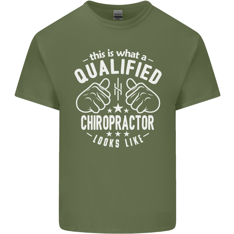A Qualified Chiropractor Looks Like Mens Cotton T-Shirt Tee Top Military Green