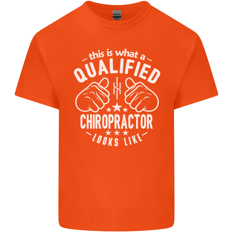 A Qualified Chiropractor Looks Like Mens Cotton T-Shirt Tee Top Orange