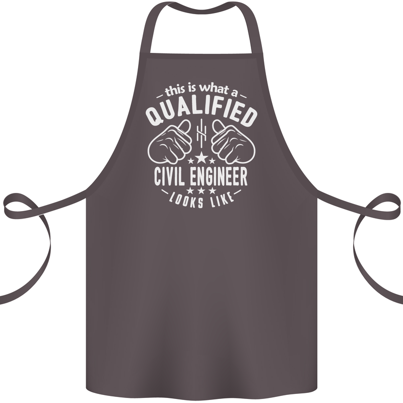 A Qualified Civil Engineer Looks Like Cotton Apron 100% Organic Dark Grey