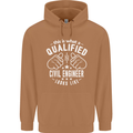 A Qualified Civil Engineer Looks Like Mens 80% Cotton Hoodie Caramel Latte