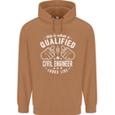 A Qualified Civil Engineer Looks Like Mens 80% Cotton Hoodie Caramel Latte