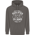 A Qualified Civil Engineer Looks Like Mens 80% Cotton Hoodie Charcoal