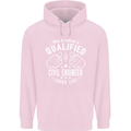 A Qualified Civil Engineer Looks Like Mens 80% Cotton Hoodie Light Pink