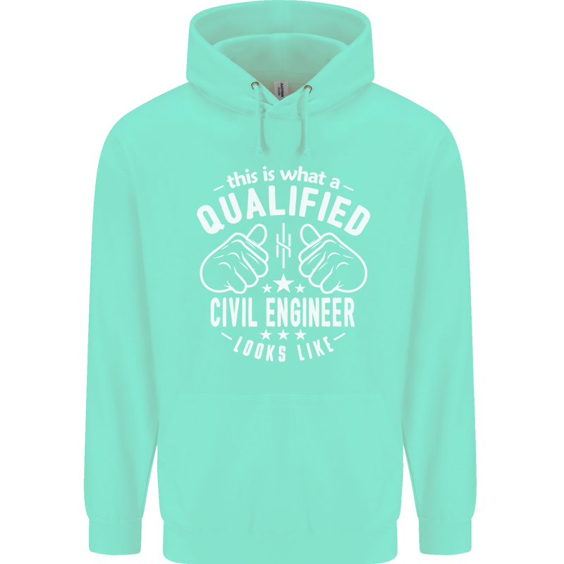A Qualified Civil Engineer Looks Like Mens 80% Cotton Hoodie Peppermint