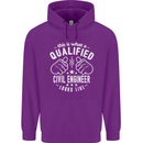 A Qualified Civil Engineer Looks Like Mens 80% Cotton Hoodie Purple