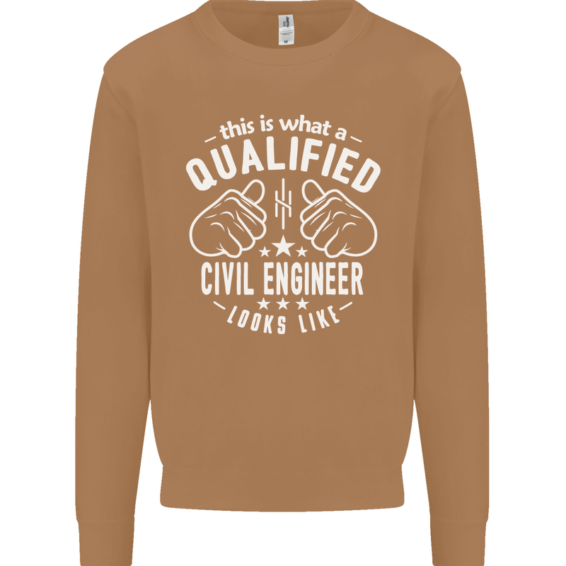 A Qualified Civil Engineer Looks Like Mens Sweatshirt Jumper Caramel Latte