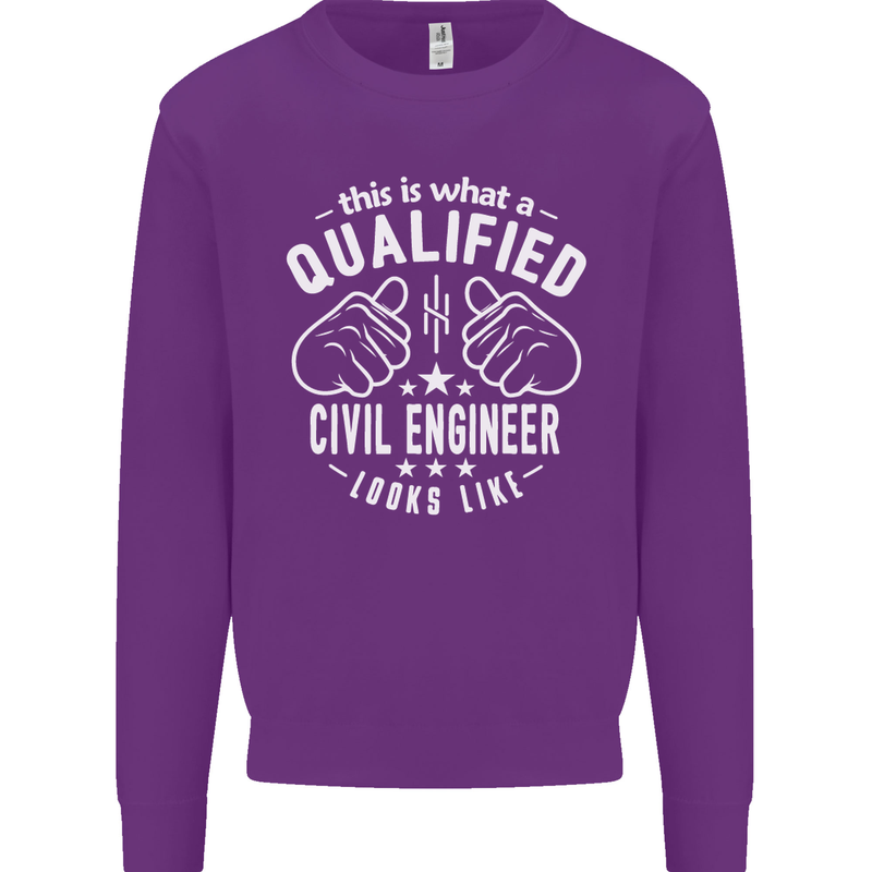 A Qualified Civil Engineer Looks Like Mens Sweatshirt Jumper Purple