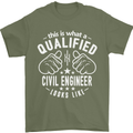 A Qualified Civil Engineer Looks Like Mens T-Shirt Cotton Gildan Military Green