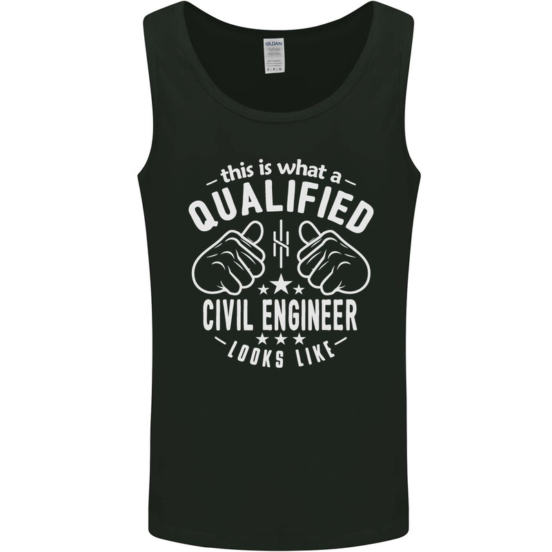A Qualified Civil Engineer Looks Like Mens Vest Tank Top Black