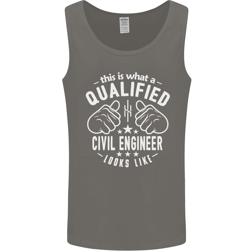 A Qualified Civil Engineer Looks Like Mens Vest Tank Top Charcoal