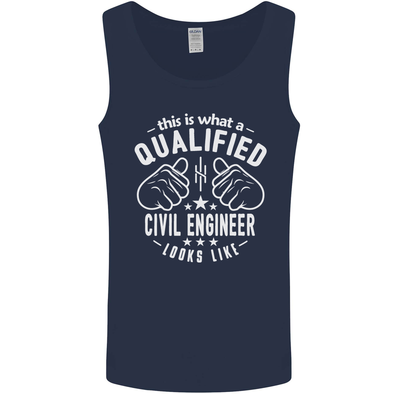 A Qualified Civil Engineer Looks Like Mens Vest Tank Top Navy Blue