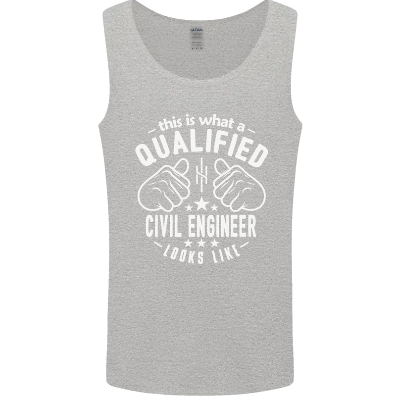 A Qualified Civil Engineer Looks Like Mens Vest Tank Top Sports Grey