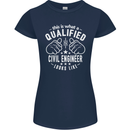 A Qualified Civil Engineer Looks Like Womens Petite Cut T-Shirt Navy Blue