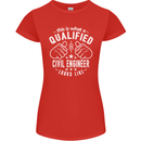 A Qualified Civil Engineer Looks Like Womens Petite Cut T-Shirt Red