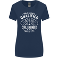 A Qualified Civil Engineer Looks Like Womens Wider Cut T-Shirt Navy Blue