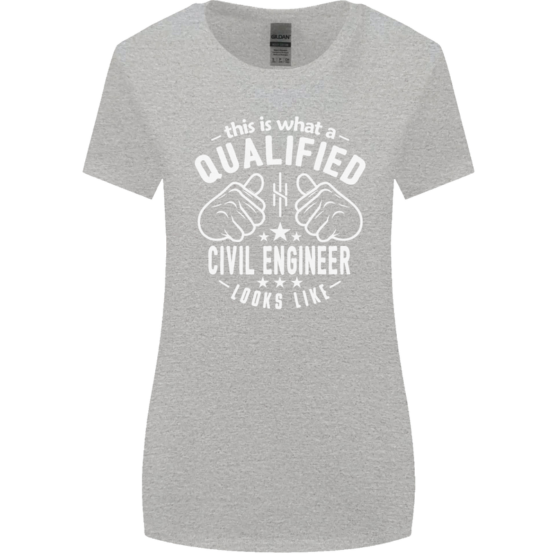 A Qualified Civil Engineer Looks Like Womens Wider Cut T-Shirt Sports Grey