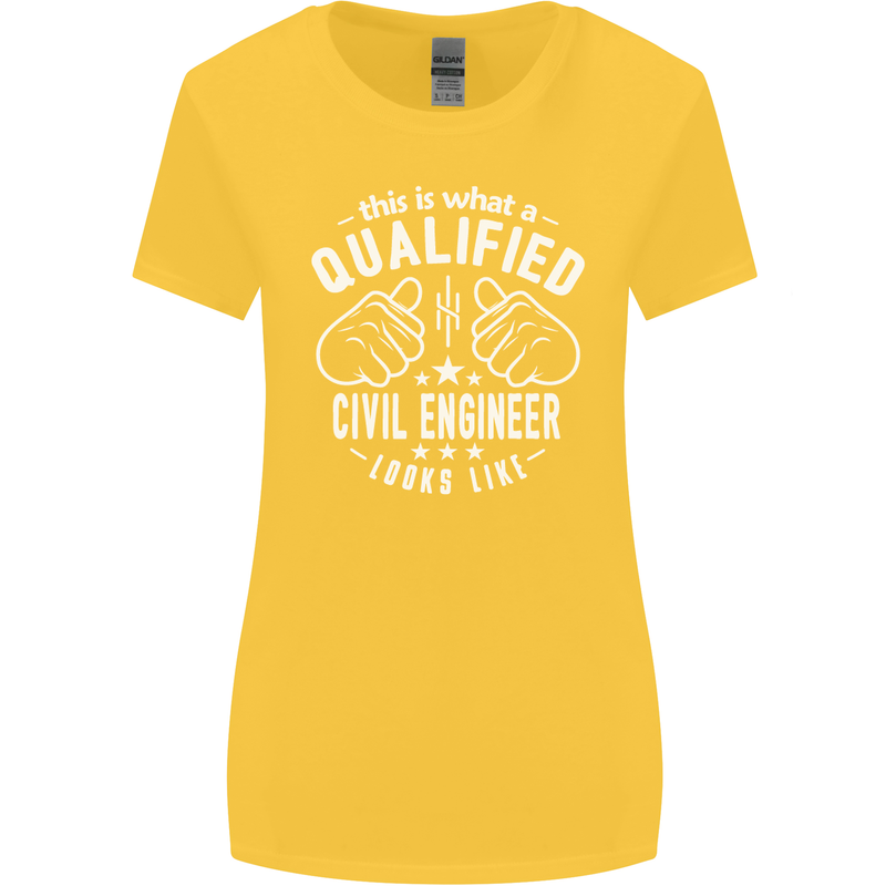 A Qualified Civil Engineer Looks Like Womens Wider Cut T-Shirt Yellow