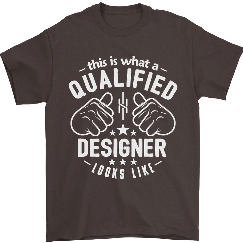 A Qualified Designer Looks Like Mens T-Shirt Cotton Gildan Dark Chocolate