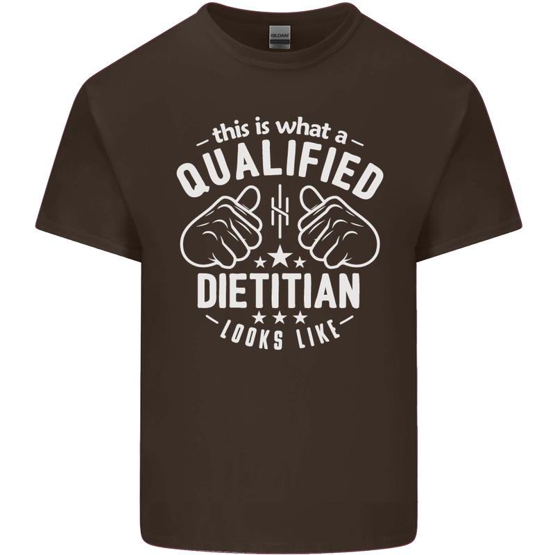 A Qualified Dietician Looks Like Mens Cotton T-Shirt Tee Top Dark Chocolate