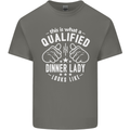 A Qualified Dinner Lady Looks Like Mens Cotton T-Shirt Tee Top Charcoal