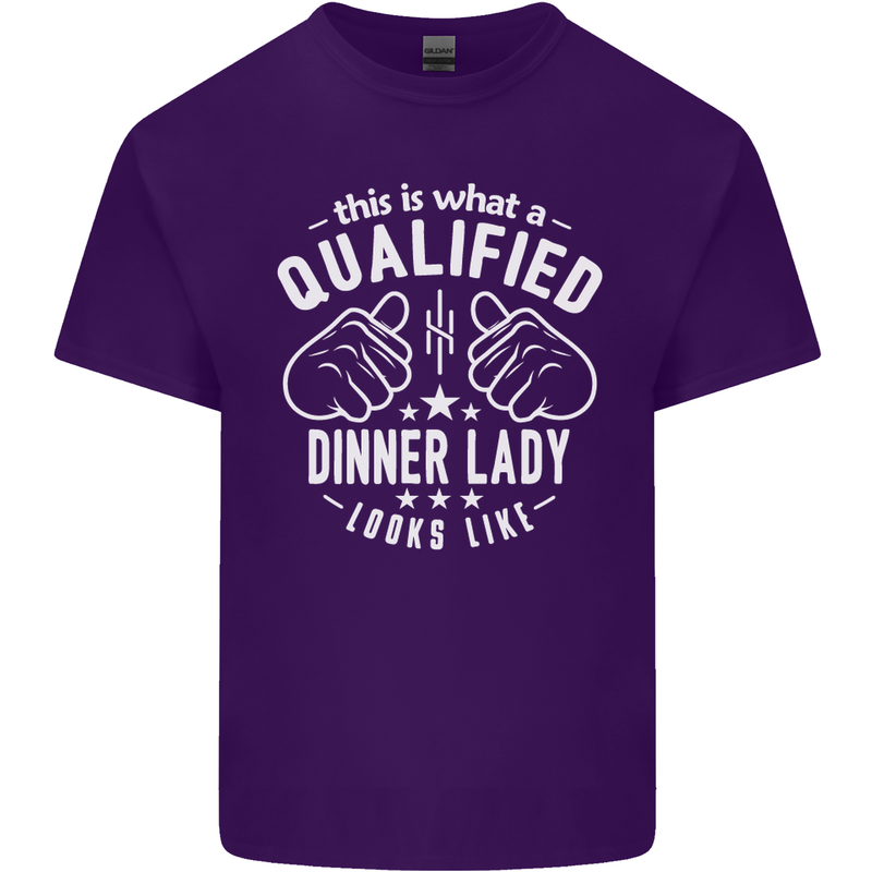 A Qualified Dinner Lady Looks Like Mens Cotton T-Shirt Tee Top Purple