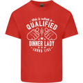 A Qualified Dinner Lady Looks Like Mens Cotton T-Shirt Tee Top Red