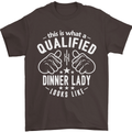 A Qualified Dinner Lady Looks Like Mens T-Shirt Cotton Gildan Dark Chocolate