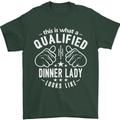 A Qualified Dinner Lady Looks Like Mens T-Shirt Cotton Gildan Forest Green