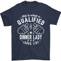 A Qualified Dinner Lady Looks Like Mens T-Shirt Cotton Gildan Navy Blue