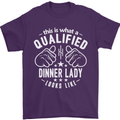 A Qualified Dinner Lady Looks Like Mens T-Shirt Cotton Gildan Purple