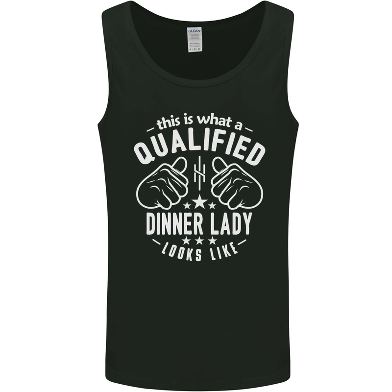 A Qualified Dinner Lady Looks Like Mens Vest Tank Top Black