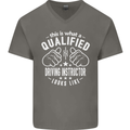 A Qualified Driving Instructor Looks Like Mens V-Neck Cotton T-Shirt Charcoal