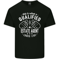 A Qualified Estate Agent Looks Like Mens Cotton T-Shirt Tee Top Black