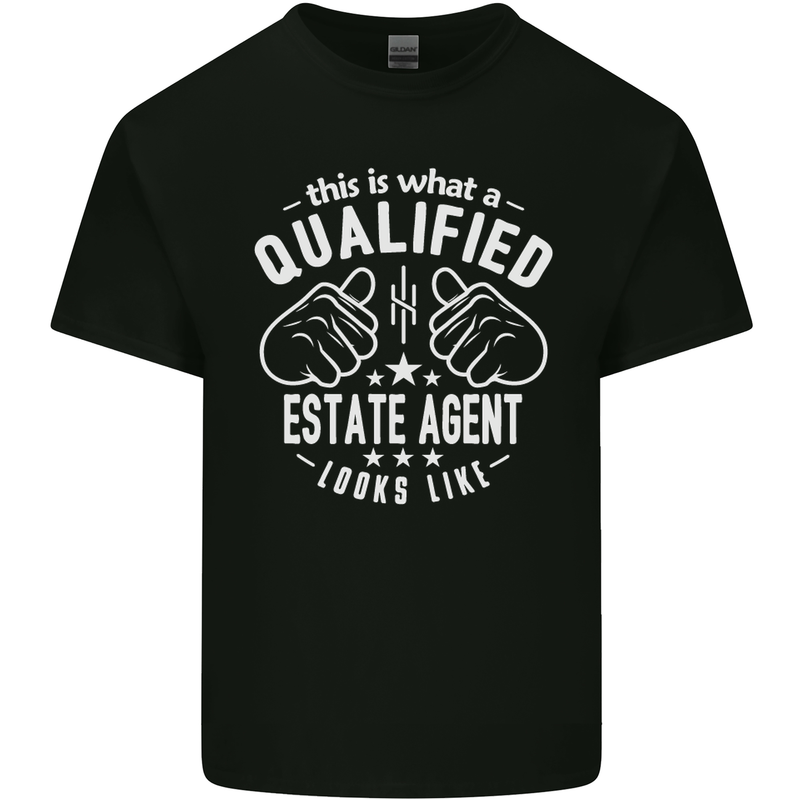A Qualified Estate Agent Looks Like Mens Cotton T-Shirt Tee Top Black
