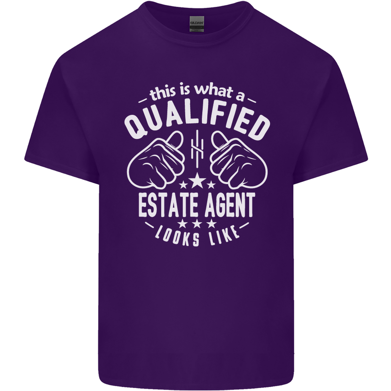 A Qualified Estate Agent Looks Like Mens Cotton T-Shirt Tee Top Purple
