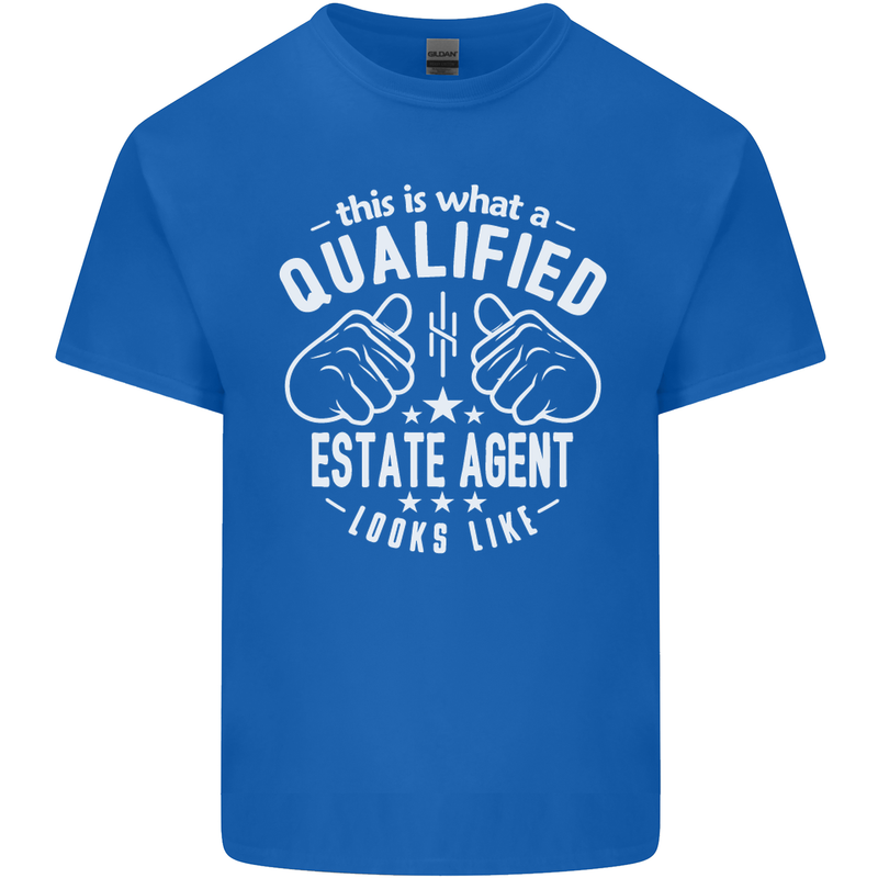 A Qualified Estate Agent Looks Like Mens Cotton T-Shirt Tee Top Royal Blue