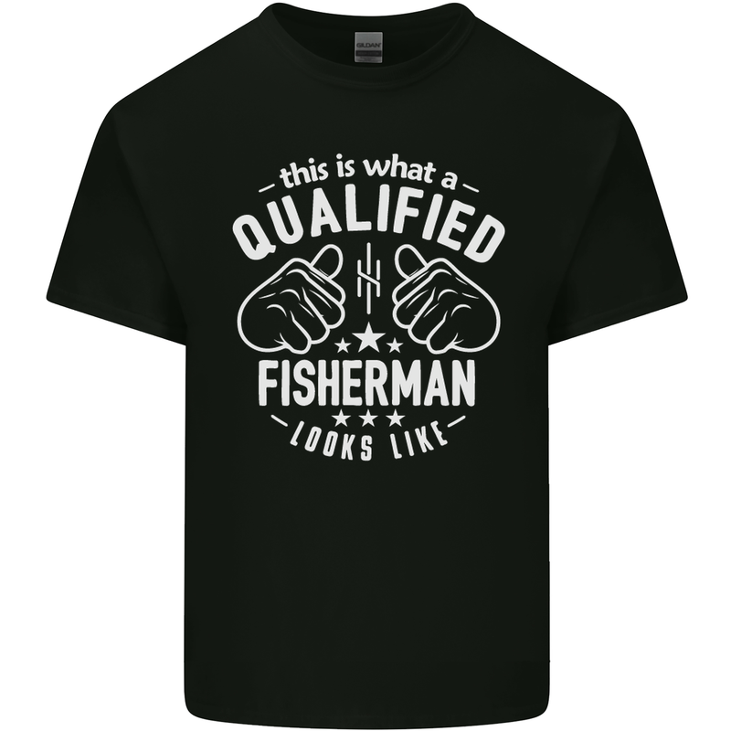 A Qualified Fisherman Looks Like Mens Cotton T-Shirt Tee Top Black