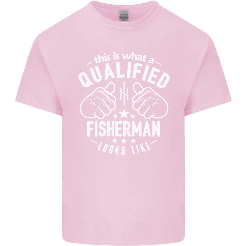 A Qualified Fisherman Looks Like Mens Cotton T-Shirt Tee Top Light Pink