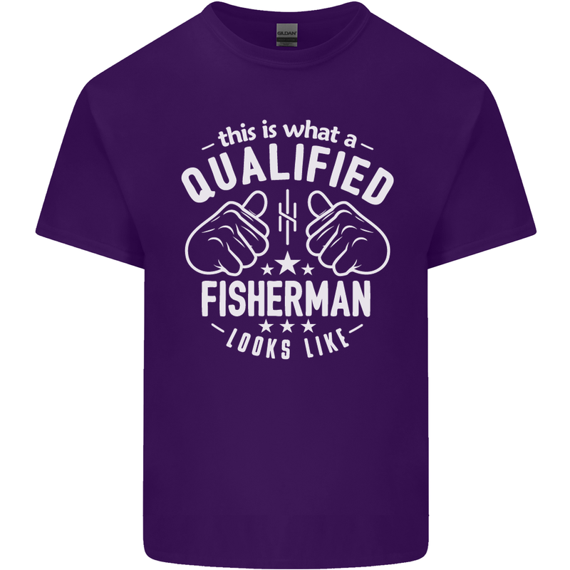 A Qualified Fisherman Looks Like Mens Cotton T-Shirt Tee Top Purple