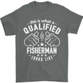 A Qualified Fisherman Looks Like Mens T-Shirt Cotton Gildan Charcoal