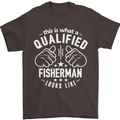 A Qualified Fisherman Looks Like Mens T-Shirt Cotton Gildan Dark Chocolate