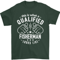 A Qualified Fisherman Looks Like Mens T-Shirt Cotton Gildan Forest Green