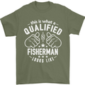 A Qualified Fisherman Looks Like Mens T-Shirt Cotton Gildan Military Green