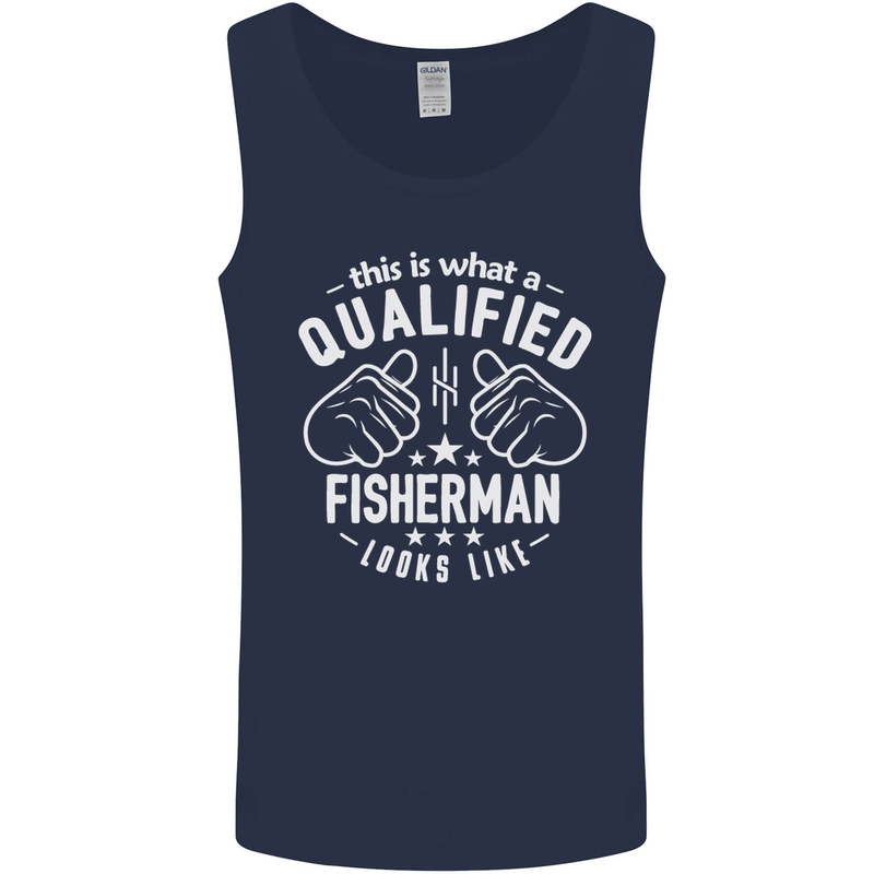 A Qualified Fisherman Looks Like Mens Vest Tank Top Navy Blue
