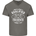 A Qualified Fitness Instructor Looks Like Mens V-Neck Cotton T-Shirt Charcoal