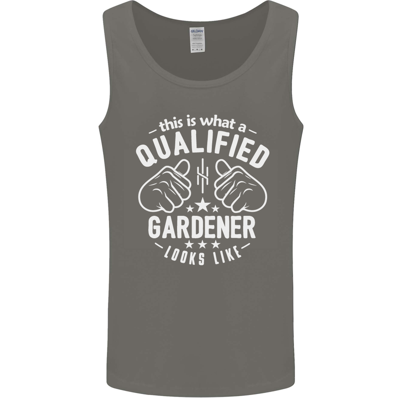 A Qualified Gardener Looks Like Mens Vest Tank Top Charcoal